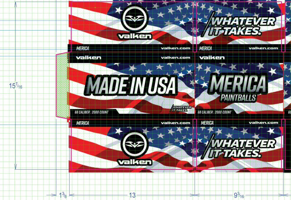 The Merica Mystery Paintball Box with it's investigative grid.