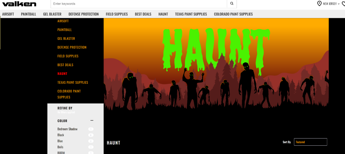 The Valken Dealer Website's Haunt section hero image.
